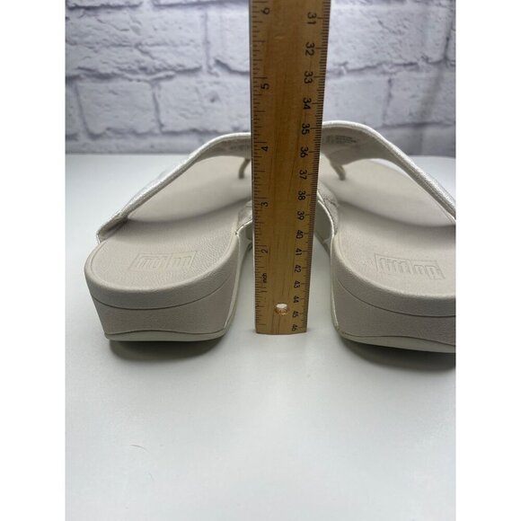 Fit Flp Sandals White Pearl Comfort Toe Ladies Size 11 Thong Sandals Shimmer - Picture 6 of 10